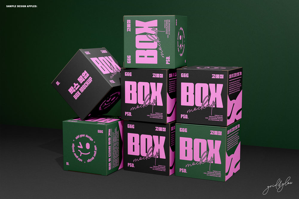 Square Box Mockup Set-1