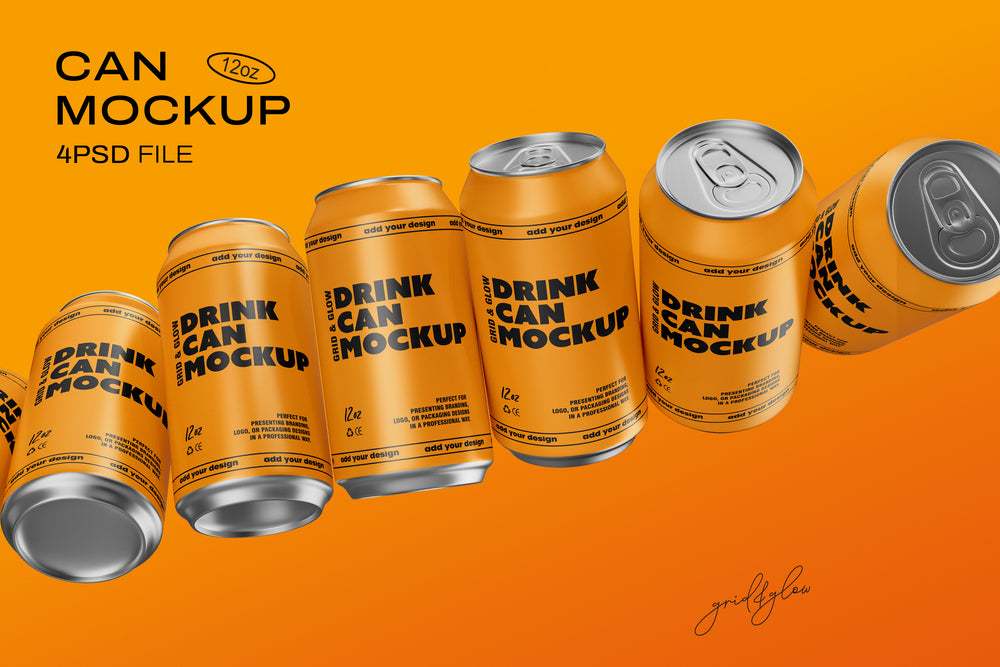 4PSD Drink Can Mockup - 12oz / 355ml