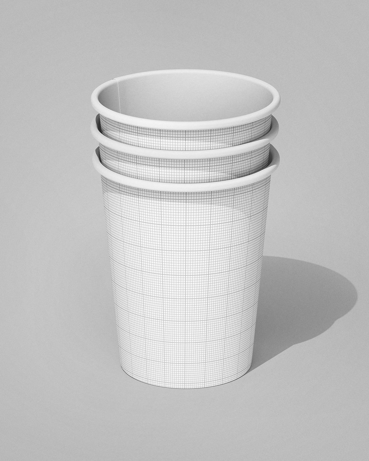 Stacked Coffee Cups Mockup on a gray background