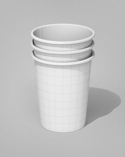 Stacked Coffee Cups Mockup on a gray background