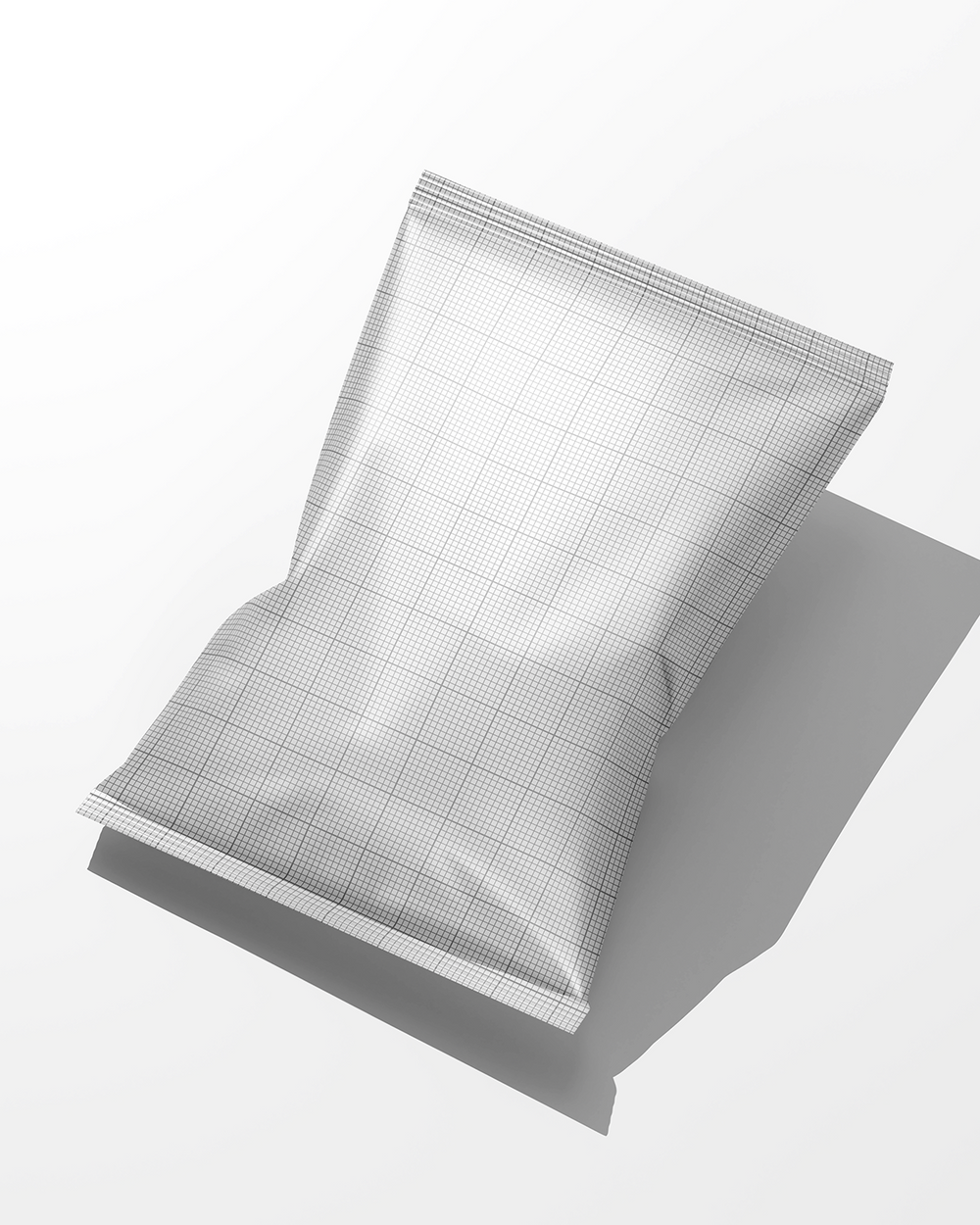 Folded checkered fabric on a white background