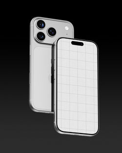 Smartphone with a grid pattern on the screen against a black background