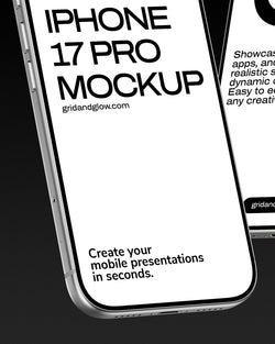 Phone mockup with text on a black background