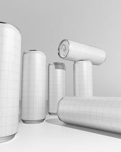 Drink can mockup 12oz 355ml with grid