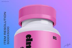 Pills Bottle Mockup – Detailed View of Cap with Resolution Label