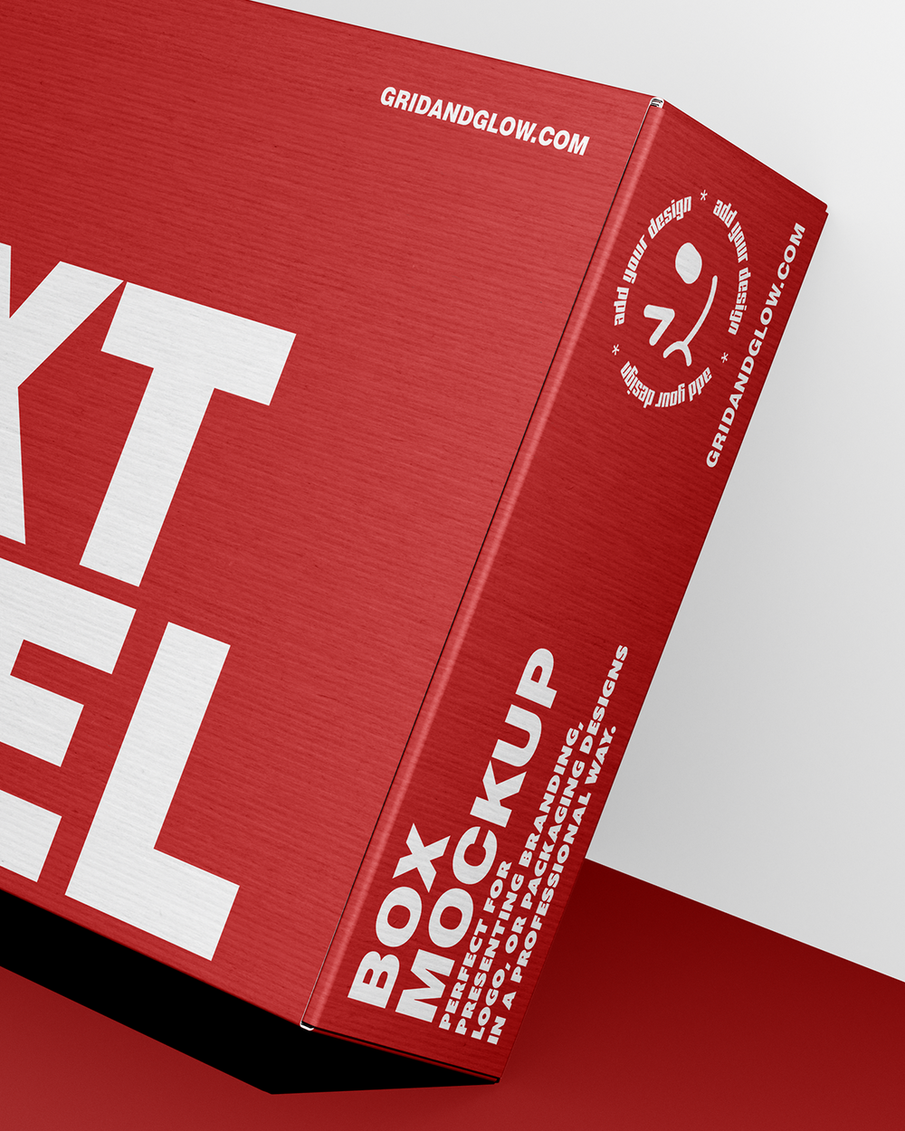 Box mockup on a gray background