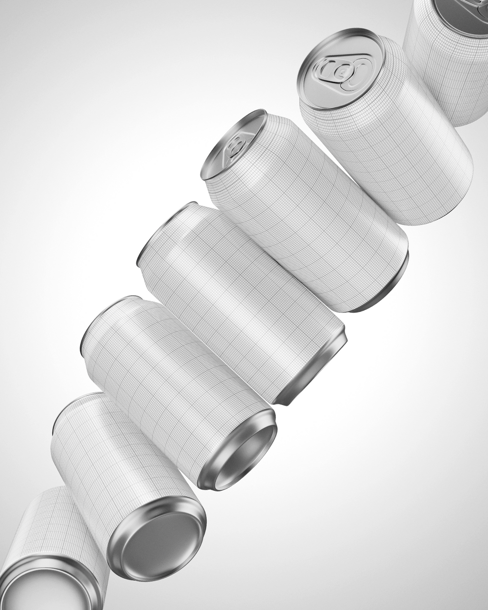 Drink Can Mockup – Floating Scene Grid Scene