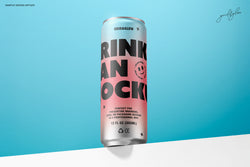 Drink Sleek Can - 12oz / 355ml on a blue background