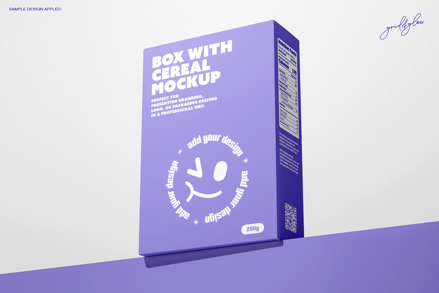 Cereal box mockup angled view