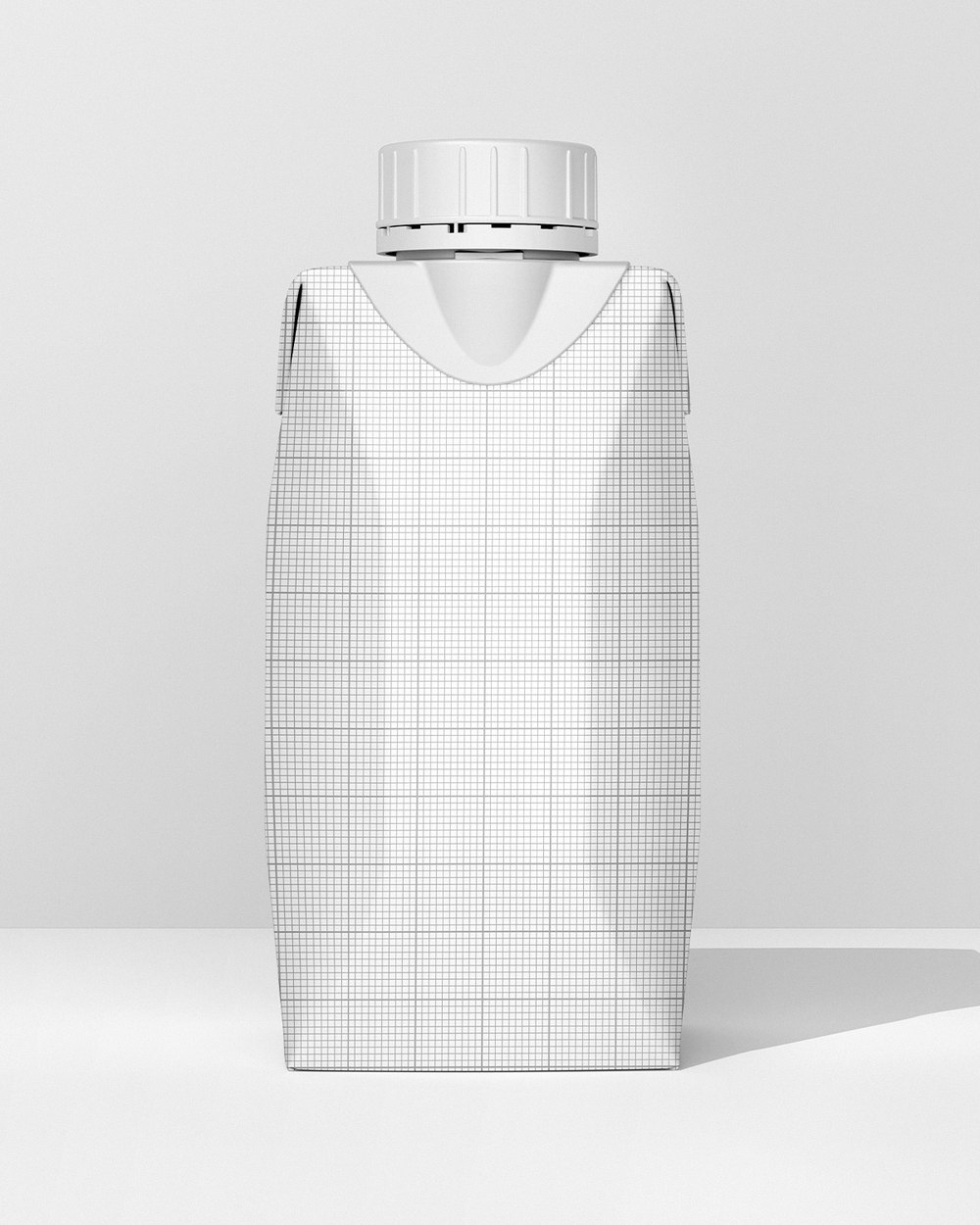 Tetra pack mockup 200ml grid scene