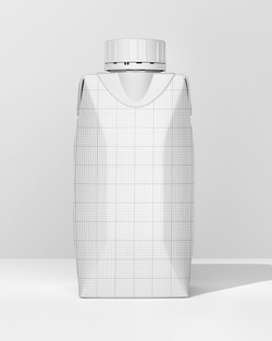 Tetra pack mockup 200ml grid scene