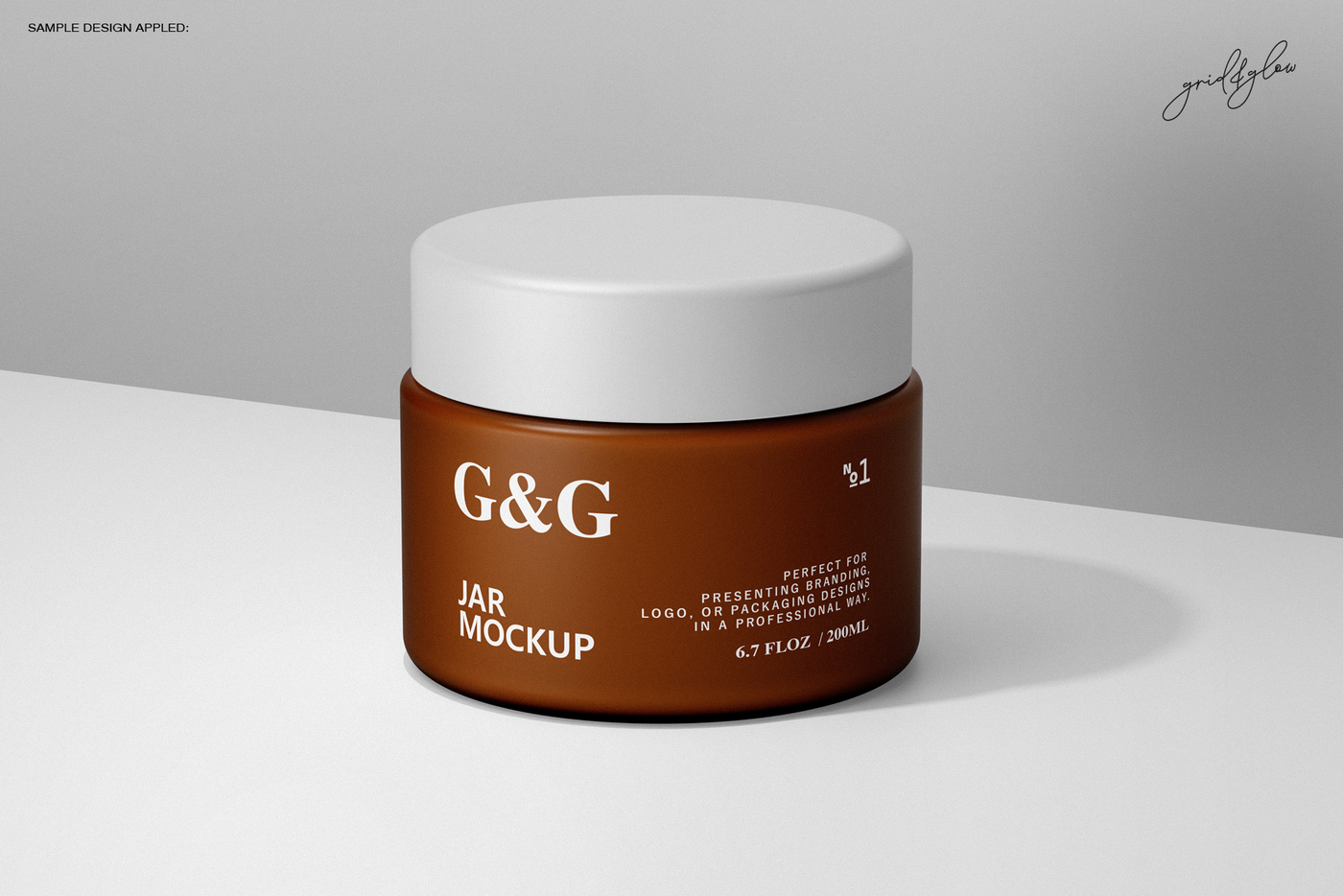 Cosmetic jar mockup half side view