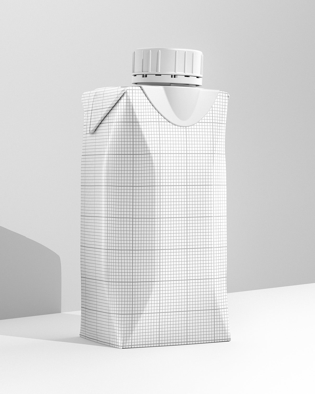 Tetra pack mockup 200ml grid scene