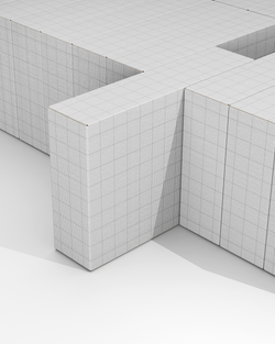 Geometric abstract design with intersecting lines on a white background