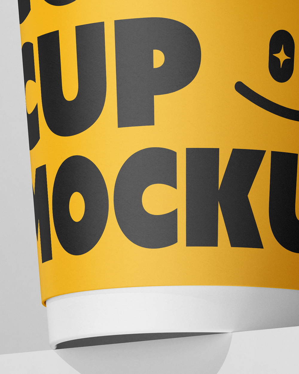 Coffee cup mockup front view showing editable design macro