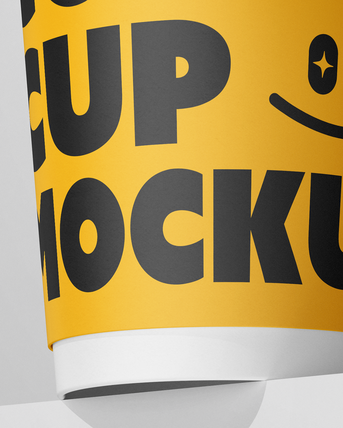 Coffee cup mockup front view showing editable design macro