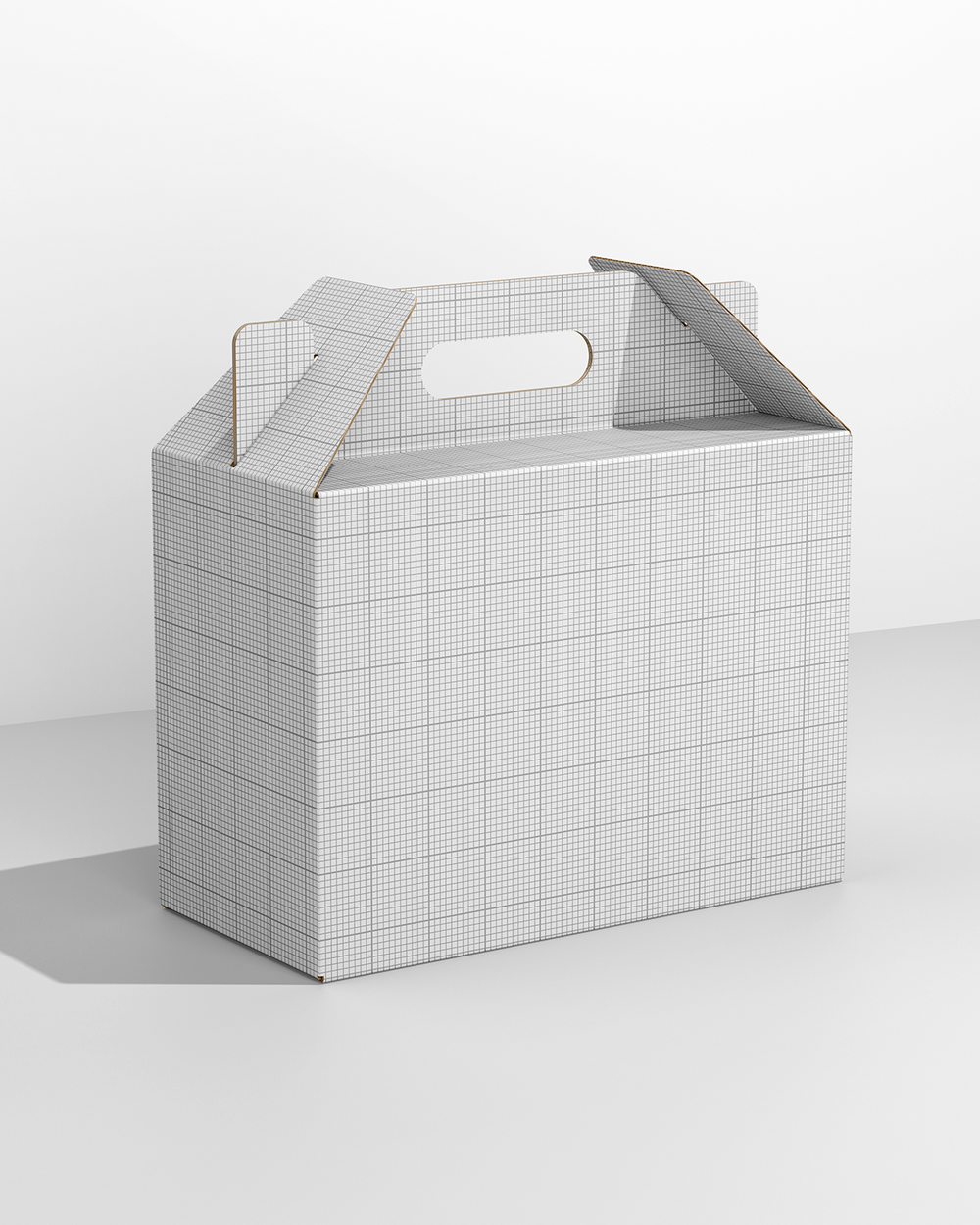 Grid-patterned gift box mockup on a white background