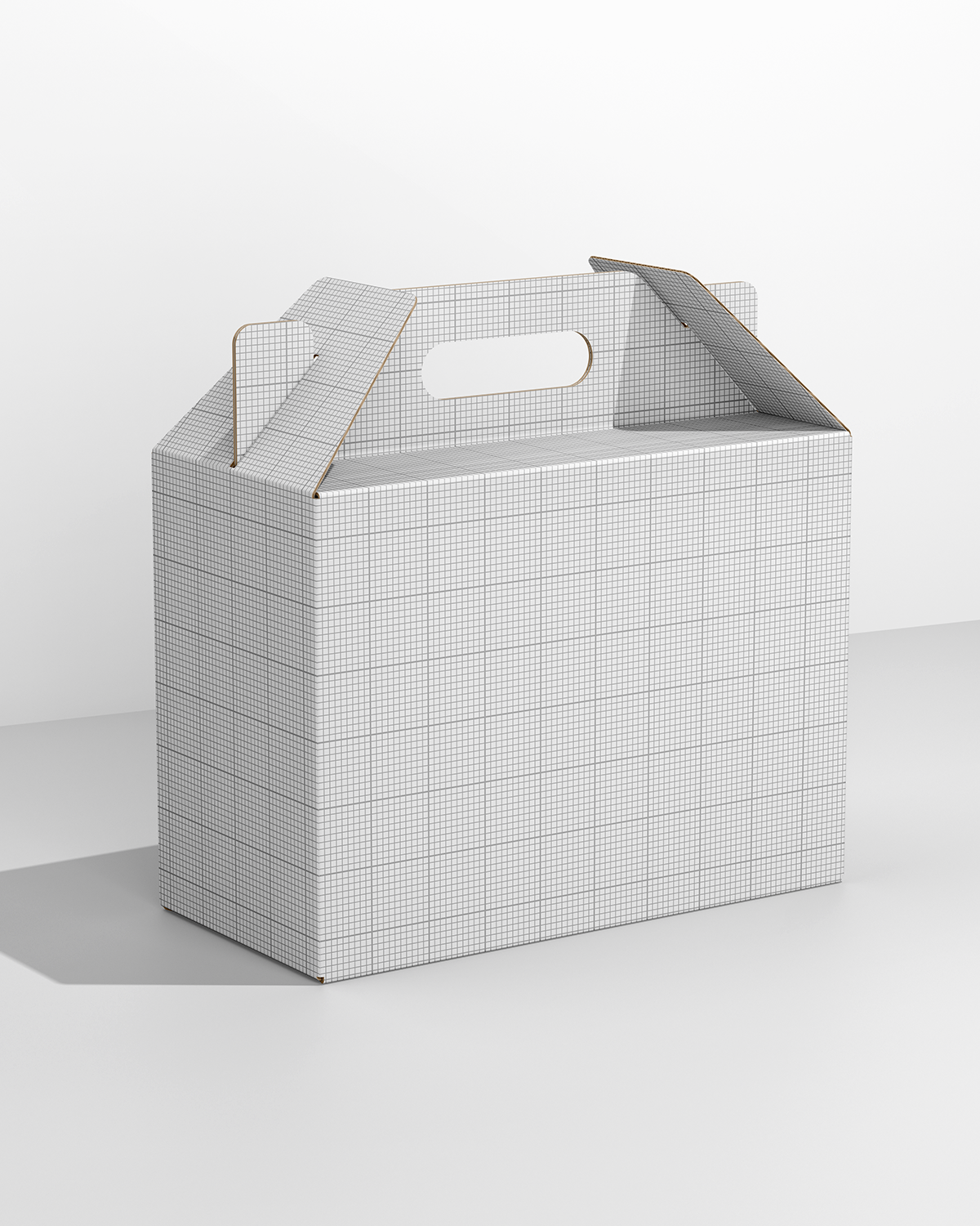 Grid-patterned gift box mockup on a white background