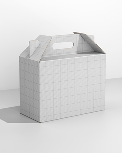 Grid-patterned gift box mockup on a white background