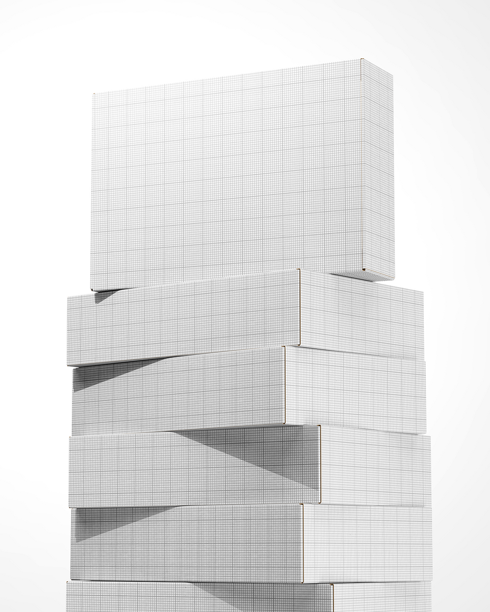 Boxes Mockup – Stacked View  on a white background