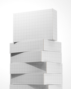 Boxes Mockup – Stacked View  on a white background