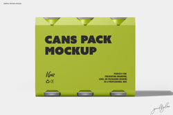 6 Pack Cans Mockup – Straight Front Shot