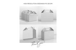 Box with handle mockup grid scene