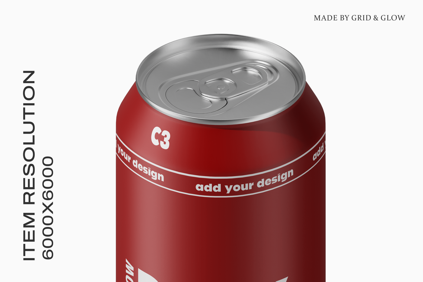 Drink Can Mockup – Highlighted 3D Can Resolution at 6000×6000 px