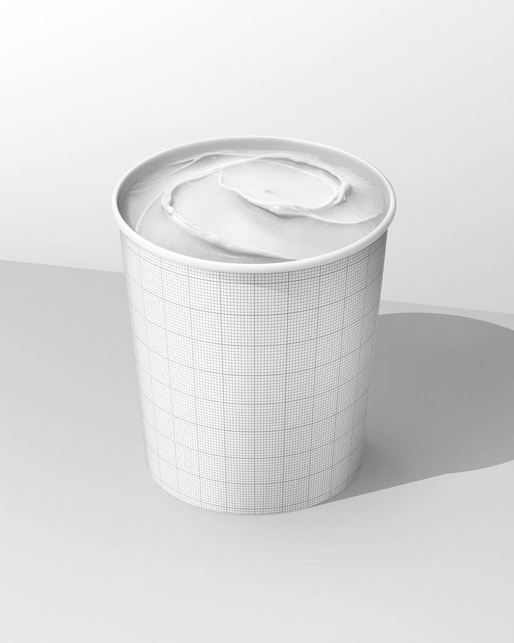 Ice Cream Cup Mockup – Grid High Angle View