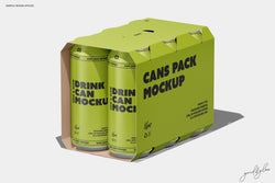 6 Pack Cans Mockup – Left Side View