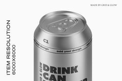 Drink Can Mockup – Close-up of 12oz Can Lid with 6000×6000 Resolution Tag
