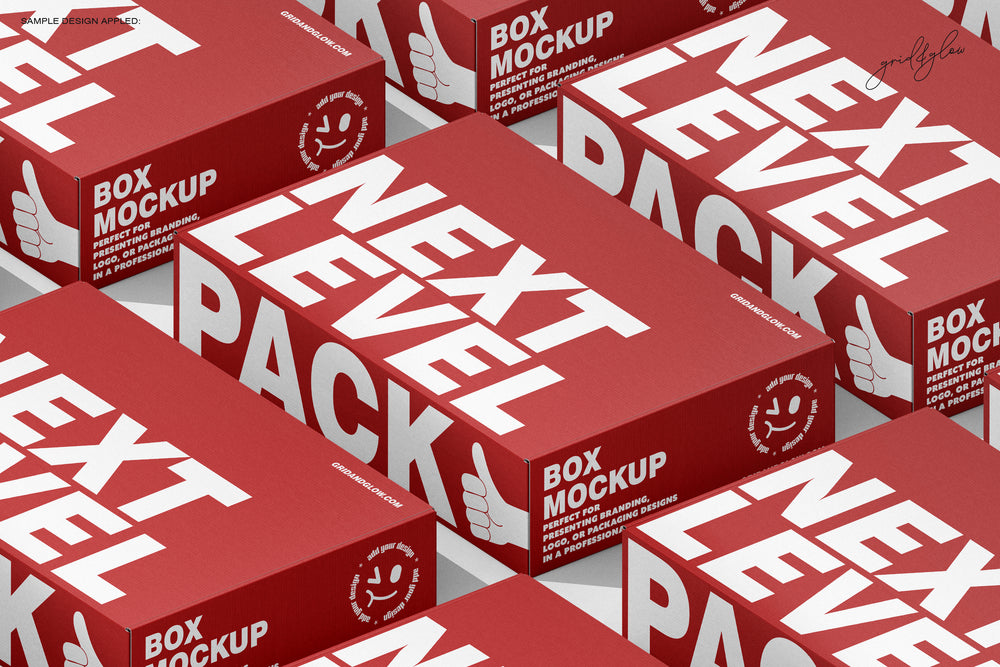 Red boxes with 'Next Level Pack' text on a white background