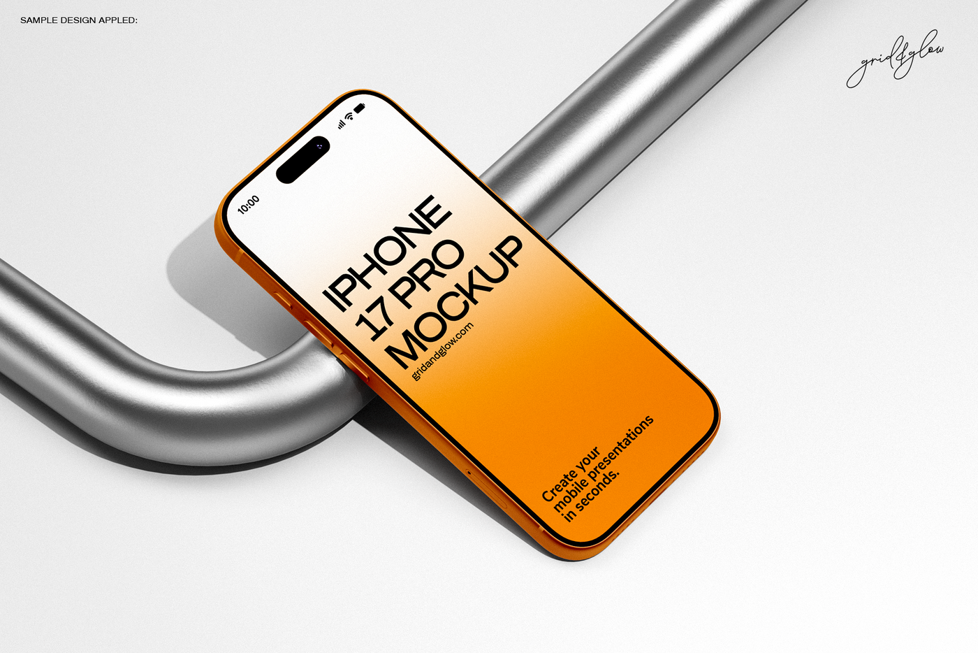iPhone 17 Pro mockup pipe scene