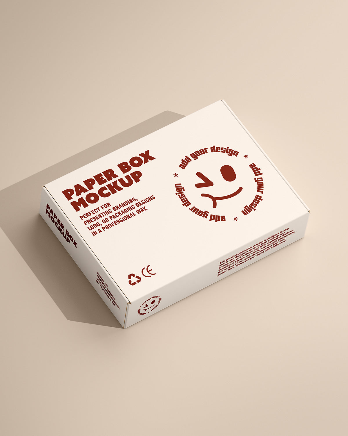 Paper Box Mockup – Angled View