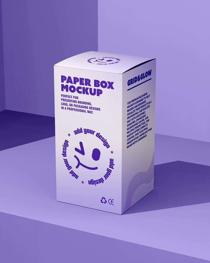 Paper Box Mockup – High Angle View