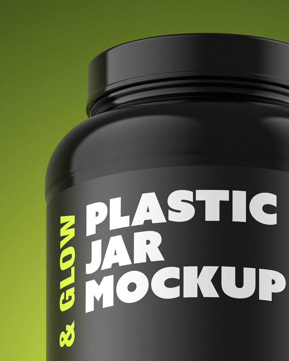 Plastic Jar Mockup – Angled Floating View