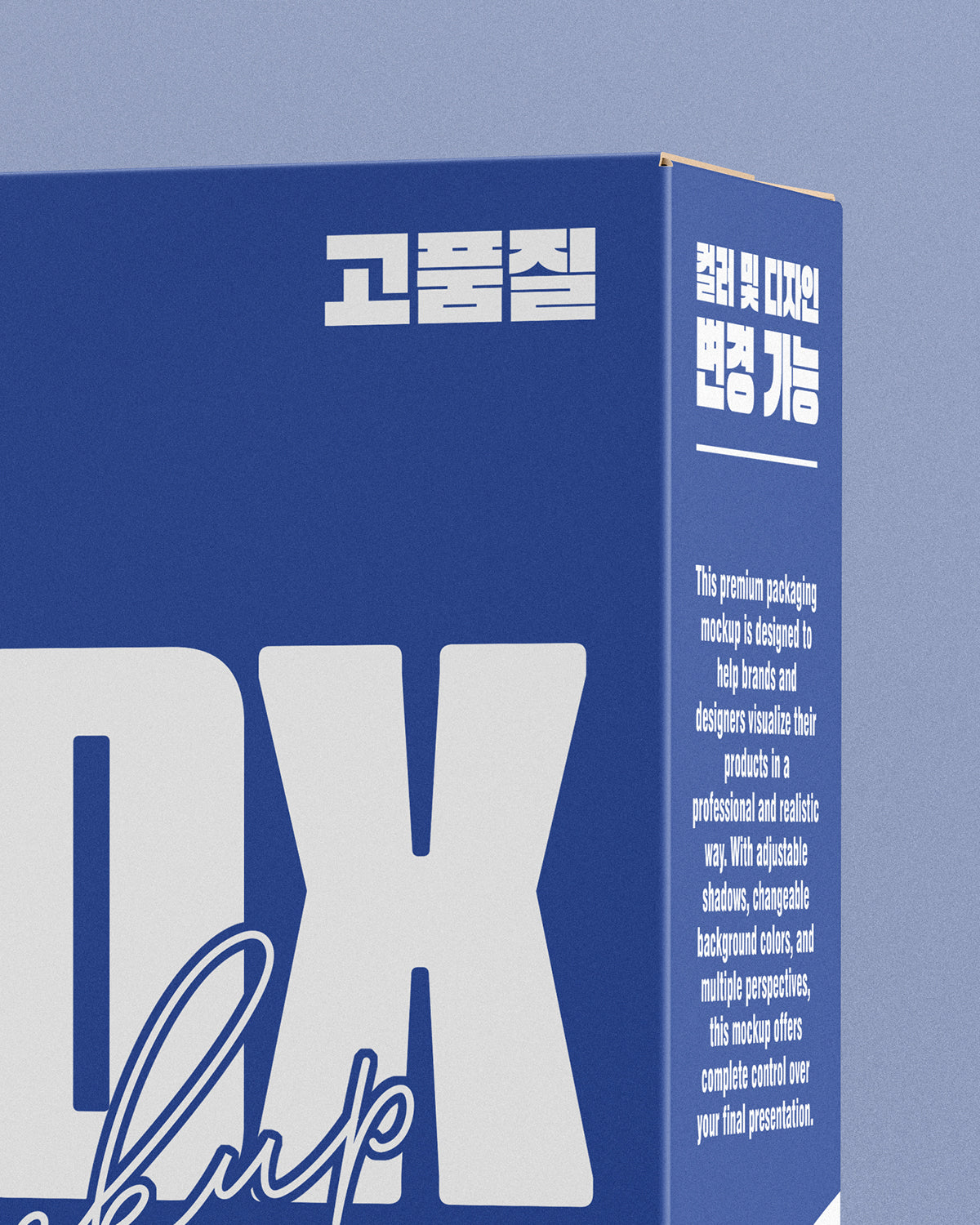 Box mockup on a light blue background