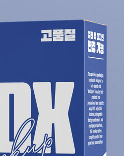 Box mockup on a light blue background