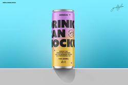 Drink Can Mockup - 8oz / 235ml on a blue background