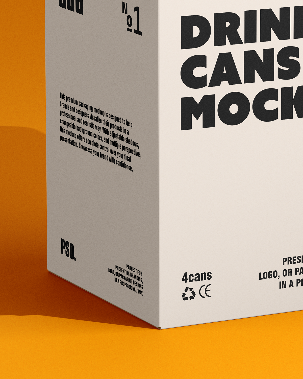 Drink Cans Mockup with Box – 4 Pack