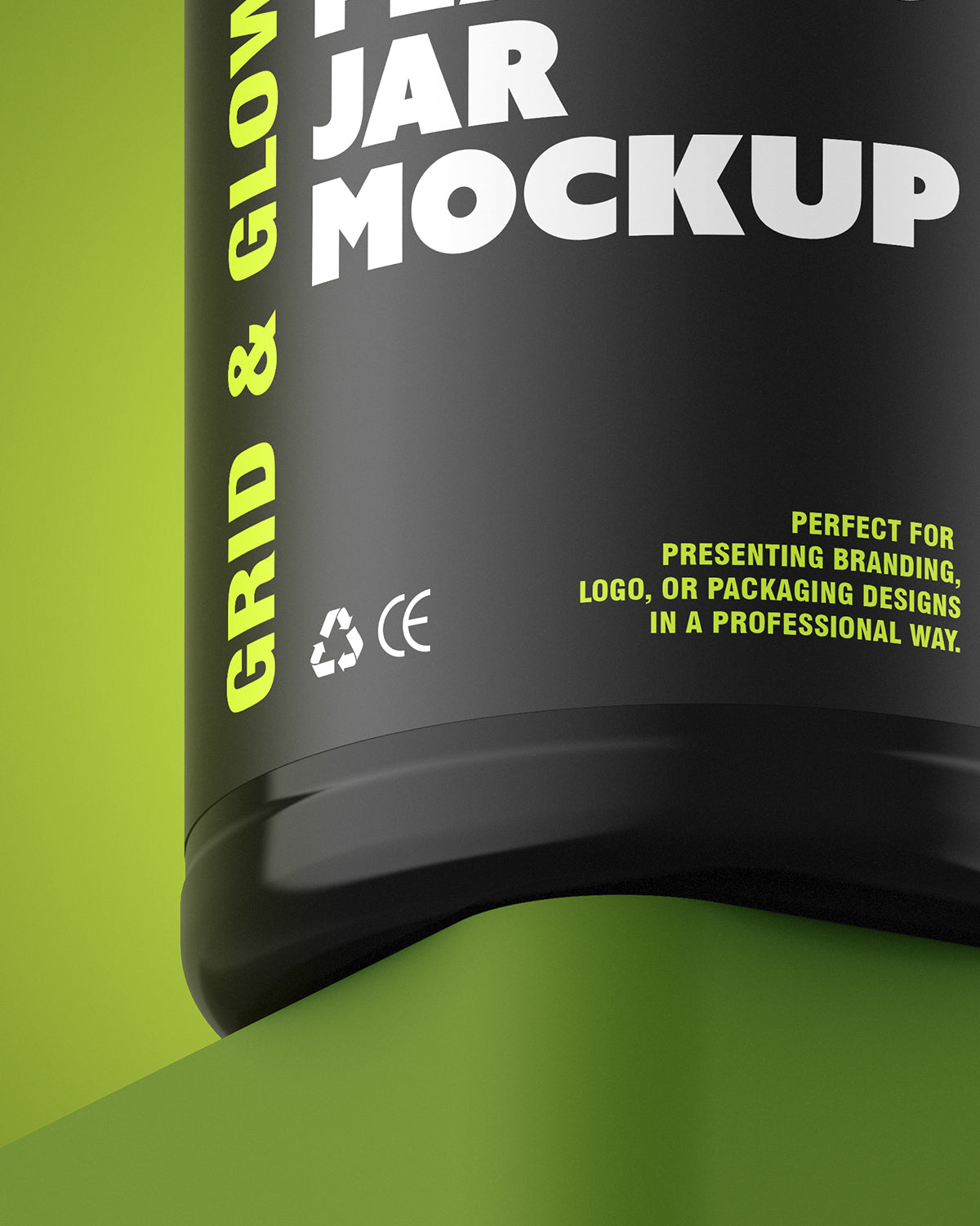 Plastic Jar Mockup – Angled Floating View