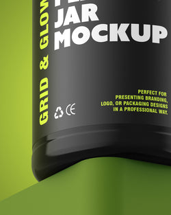 Plastic Jar Mockup – Angled Floating View