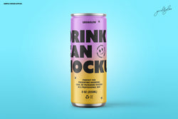 Drink Can Mockup Set - 8oz / 235ml on a blue background
