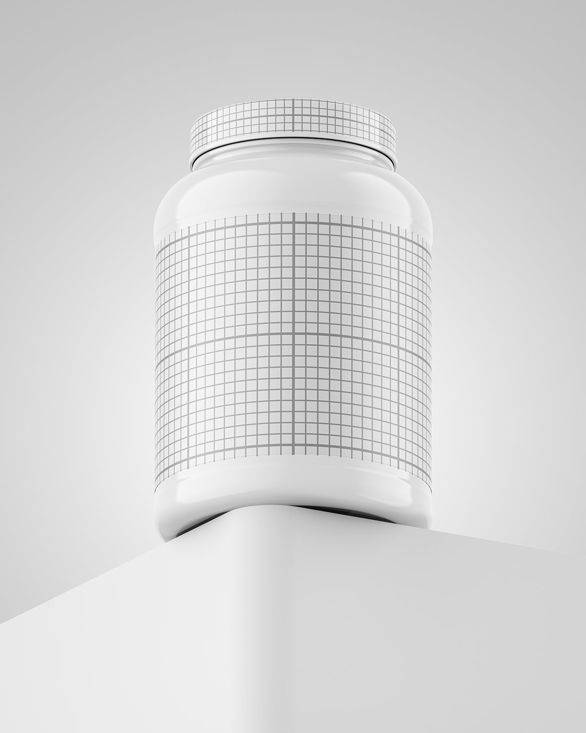 Plastic Jar Mockup – Angled Floating View
