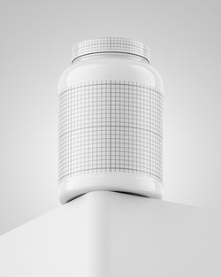Plastic Jar Mockup – Angled Floating View